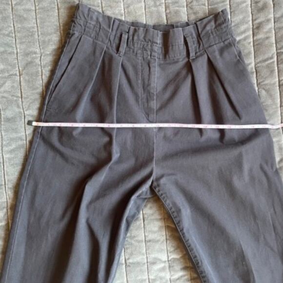 Gap grey paperbag waist pleated chinos with matching belt, size 00 - Picture 4 of 10